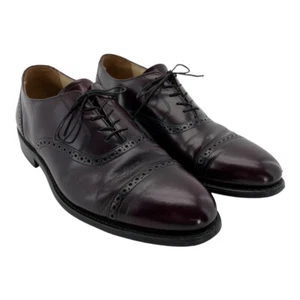 Zapato Bostoniano Para Hombre Talla 11.5 D Borgoña Impresiones Puntera Oxfords - Imagen 1 de 7