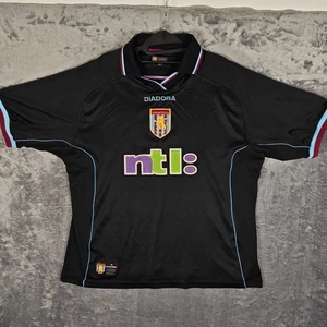 Aston Villa 2000/2001 Away Football Shirt Diadora Large 42/44 Original - Picture 1 of 11