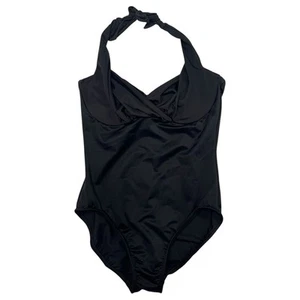 Costume da bagno vintage Miraclesuit donna 12 nero pezzo unico supporto imbottito retrò anni 90 Y2K - Foto 1 di 12