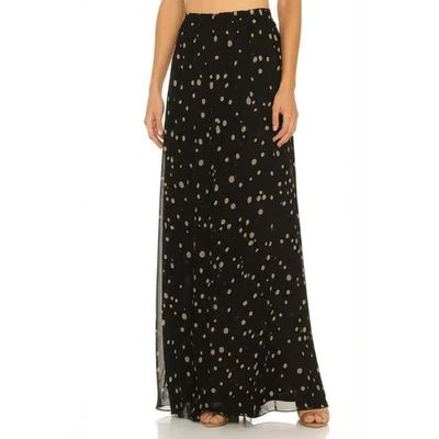 Maxi Falda Lucy & Co. L Negra Blanca Lunares Fluida Informal Foto 1 de 4