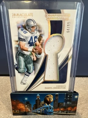 2024 Immaculate Daryl Johnston Championship Memorabilia /99 Dallas Cowboys - Image 1 of 3