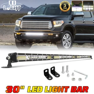30" Single Row LED LIGHT BAR Spot Flood Combo Offroad Bumper Truck SUV 32'' US - Foto 1 di 9