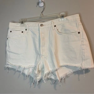 Pantalones cortos de jean Agolde Parker marfil desgastado - Imagen 1 de 6