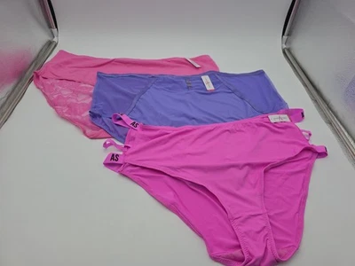 Bragas Ashley Stewart Plus 3pr nuevas con etiquetas talla 30/32 5X púrpura rosa 033 Foto 1 de 4