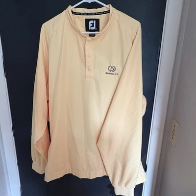 Footjoy Men’s Yellow Windbreaker Pullover- XL -Brambleton Golf Course -Zip Pocke - Image 1 of 4