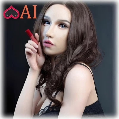 Realistische weibliche Silikon Kopfmaske Crossdresser Gesichtsmaske für Frauen - Image 1 of 4