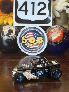 Hot Wheels Bone Shaker Lowrider Race Truck Black Diecast Used NM Condition - Picture 1 of 10
