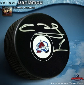 SEMYON VARLAMOV Colorado Avalanche Autographed Puck - Picture 1 of 2