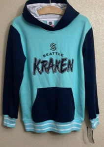 NWT Youth NHL Seattle Hockey Kraken Hoodie w/ Kangaroo Pocket Large 14/16 Kids - Picture 1 of 7