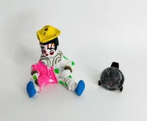 Dollhouse Miniature Circus Clown Figure Figurine Sitting 1 7/8” Tall - Picture 1 of 9
