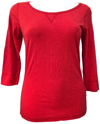 M&S Stretchy Top Indigo 3/4 Sleeve Purple Red Size 6 8 10 12 14 16 18 Base Layer - Image 1 of 4