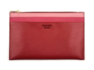 PRADA Portadocumenti Portadocumenti Portafoglio Tri-Color Saffiano in pelle con cerniera - Foto 1 di 8