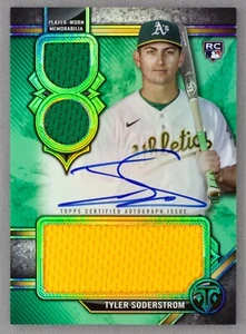 2024 Topps Triple Threads Auto Triple Relic Tyler Soderstrom #RAR-TS Green /50 - Picture 1 of 2