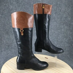 Franco Sarto Boots Womens 8.5M Lizbeth L-Clarity Tall Riding Black Leather Black - Picture 1 of 20