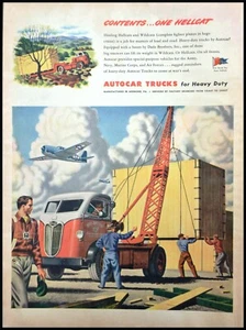 Vintage 1944 Original Magazin Anzeige Autocar LKW Inhalt ONE HELLCAT WWII Krieg - Bild 1 von 1