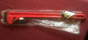 NEW 36 inch Steel Grip Red Heavy Duty Pipe Wrench Tight Jaws Plumbing DR60692 - Picture 1 of 3