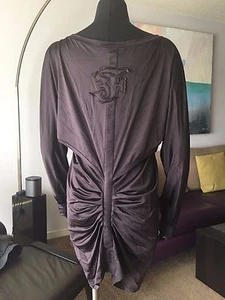 AUTH VINTAGE GIANFRANCO FERRE BURGUNDY SHORT DRESS TUNIC Sz M-L - Picture 1 of 6