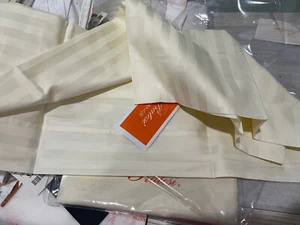 Pratesi Italy Neu 2 Stück Euro Shams 100% Baumwolle Raso Streifen Beige - Bild 1 von 6