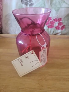 Cranberry Glass Vase PILGRIM GLASS VASE BOXED LABELED Vintage - Picture 1 of 7