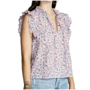 New! BB Dakota x Steve Madden Women's Pink Blue Green Floral Ditsy Top Size XL - Picture 1 of 9