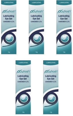 5 x OCUFRESH - Lubricating Eye Gel Carbomer 0.2% (10g) **only £4.99/unit** NP