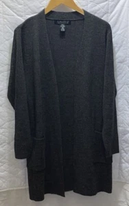 Dialogue Damen Cardigan Pullover klein Zopfmuster Langarm dunkelgrau - Bild 1 von 3