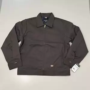 DICKIES Twill Insulated Eisenhower Jacket Men's Sz MR 37-41 Dark Brown TJ15DB - Picture 1 of 16