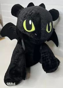 Build A Bear Toothless How To Train Your Dragon Black Plush Toy 14" Wings Tags - Picture 1 of 8