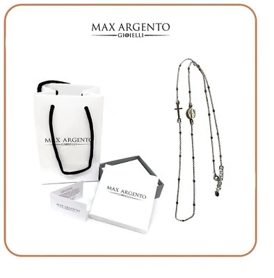 COLLANA ROSARIO, IN ARGENTO 925 - RODIO , UOMO DONNA  - Immagine 1 di 4