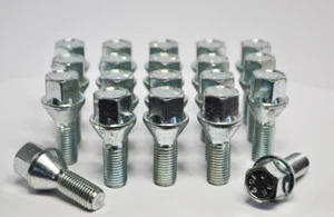 BMW 1 Series Silver Wheel Bolts 20 x M12 x 1.5, 26mm - Picture 1 of 2