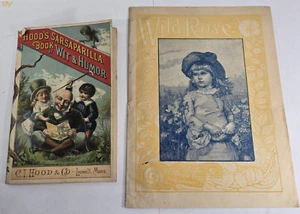 Libro de zarzaparrilla Hood's Trade Card de la década de 1880 de ingenio y humor, 32 páginas completas + - Imagen 1 de 16