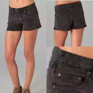 Free People Black Corduroy Raw Hem Shorts Size 25 - Picture 1 of 7