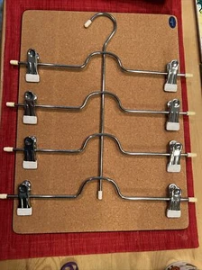 4 Tier Hanger For Skirts Pants, Chrome/ Vinyl - Set Of 3, White, Grey, Black - Picture 1 of 3