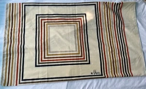 Vera Neumann Vintage MCM 70er Kissenbezug Schwarz Braun Rost Mod Quadrate 20”x33,5” - Bild 1 von 5