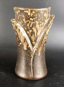 Mid Century Dümler & Breiden Keramik Vase - 120 / 12 cm - Braun Laufglasur - Imagen 1 de 3