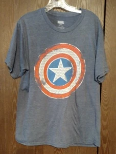Camiseta gráfica de Marvel Comics Capitán América Distressed Shield, talla L - Imagen 1 de 7