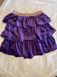 Gymboree Peacock Line size 8 Purple Velour Skirt w/ Gold Band GB 3 - Picture 1 of 2