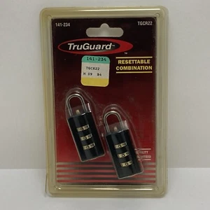 Vintage TruGuard Gepäckschlösser Reisezubehör rücksetzbare Kombination schwarz - Bild 1 von 4
