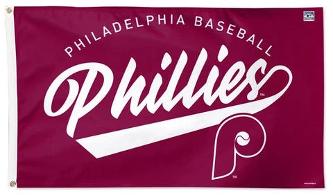 Rare PHILADELPHIA PHILLIES Retro-1970s-80s-Style 3'x5' Official MLB Deluxe FLAG Cover