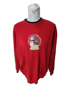 M&C Ropa Deportiva Navidad Sudadera Rojo Globo de Nieve Muñeco de Nieve Árbol XL - Imagen 1 de 8