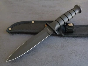 11” Black Stealth Fixed Blade Combat Knife Kbar Style Conceal Carry Matte Blade - Picture 1 of 7