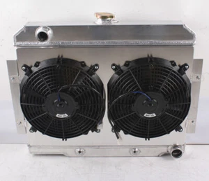 For 72-86 Jeep CJ,CJ5,CJ7 V8 3Row Aluminum Radiator/Conversion Chevy-Engine +Fan - Picture 1 of 12
