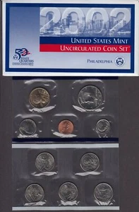 2002 U. S. Mint Set uncirculated P mint only, set of 5 coins & State quarters - Picture 1 of 1