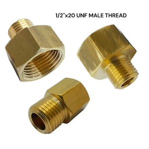 Adaptador de manómetro de presión de aceite reductor de rosca macho a hembra 1/2" UNF enchufe de sumidero de latón - Imagen 1 de 1