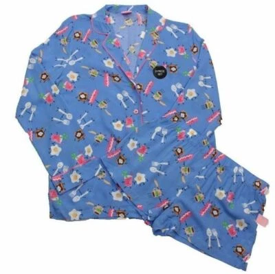  Jenni by Jennifer Moore Women's Notch Blue Pajama Set - Image 1 of 4