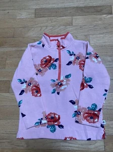 Joules girls pink floral Fairdale printed half zip sweatshirt size 6 years - Picture 1 of 6