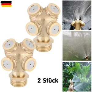 2x Messing Sprühdüse Nebel Düsen Kühlsystem Wasser Düse 1/2" Garten Bewässerung - Bild 1 von 10