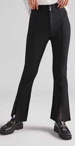 Anthropologie Maeve Black Slit Front Flared Ponte Pant Size 10 NWT - Picture 1 of 11
