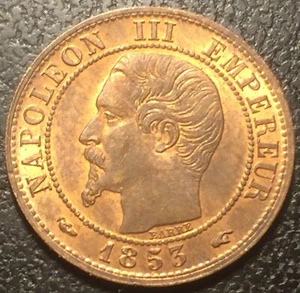 Napoléon III - 1 centime tête nue 1853 A, Paris - SPL !! F.102/1 - Picture 1 of 2