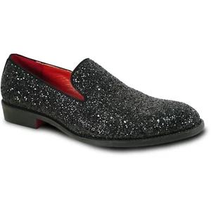 bravo! Men Dress Shoe PROM-8 Slip on Loafer Tuxedo Shoe Classic Metallic Glitter - Picture 1 of 27